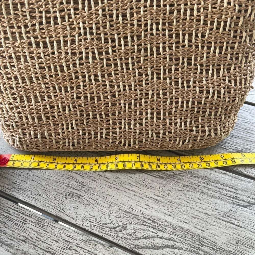 Brighton Woven Straw & Leather Satchel Tote Bag - Picture 8 of 8